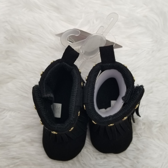 Stepping Stones Baby Fringe Moccasin Fabric Boots, 1 (0-3 Months) - Picture 3 of 3